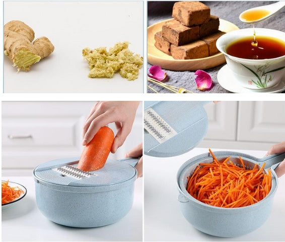 8 In 1 Vegetable Mandoline Slicer With Strainer