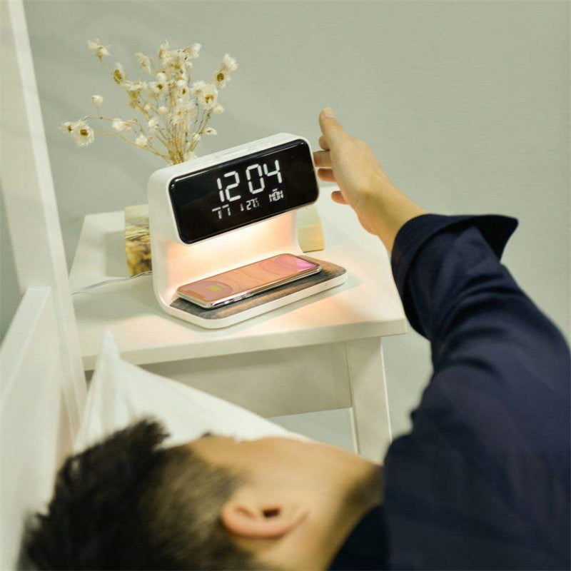 Wireless Creative 3 In 1 Bedside Alarm Lamp