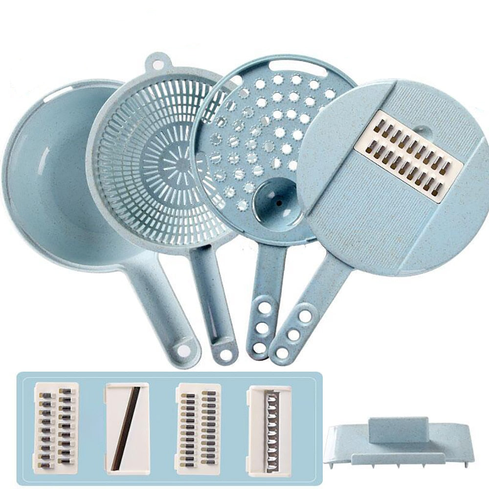 8 In 1 Vegetable Mandoline Slicer With Strainer