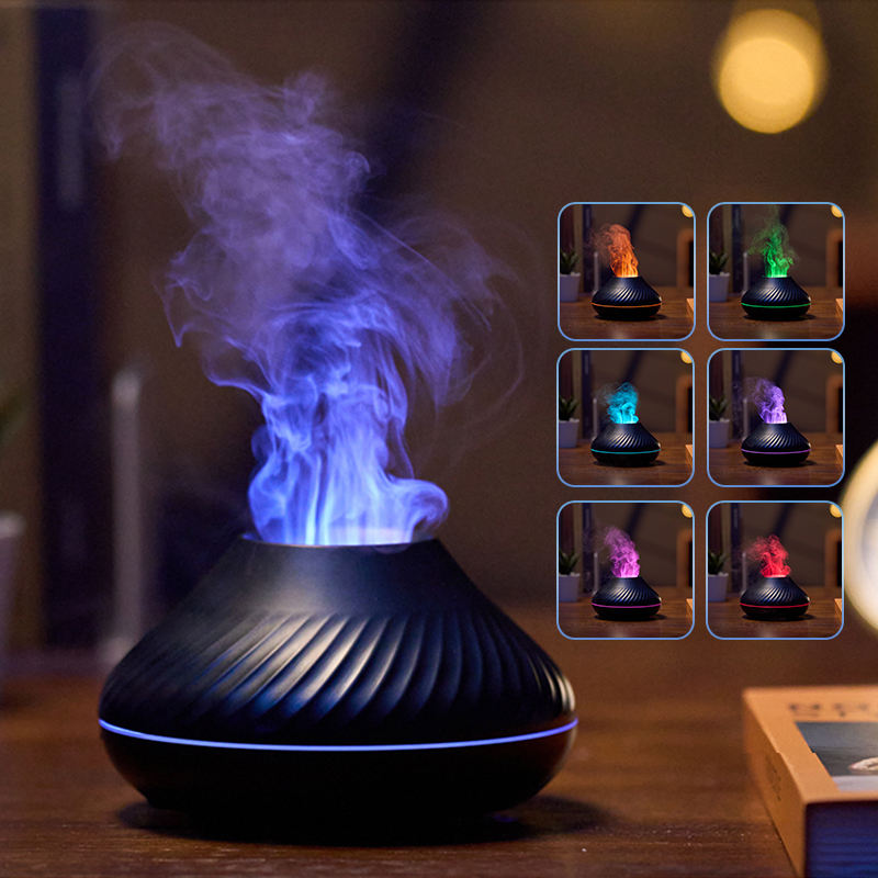 Colorful RGB Volcano Flame Aroma Diffuser