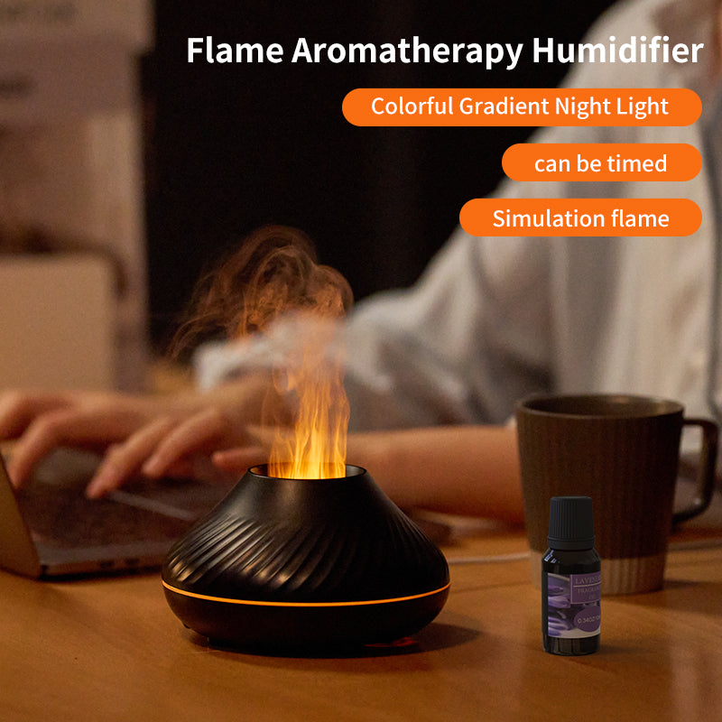 Colorful RGB Volcano Flame Aroma Diffuser