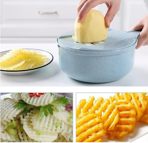 8 In 1 Vegetable Mandoline Slicer With Strainer