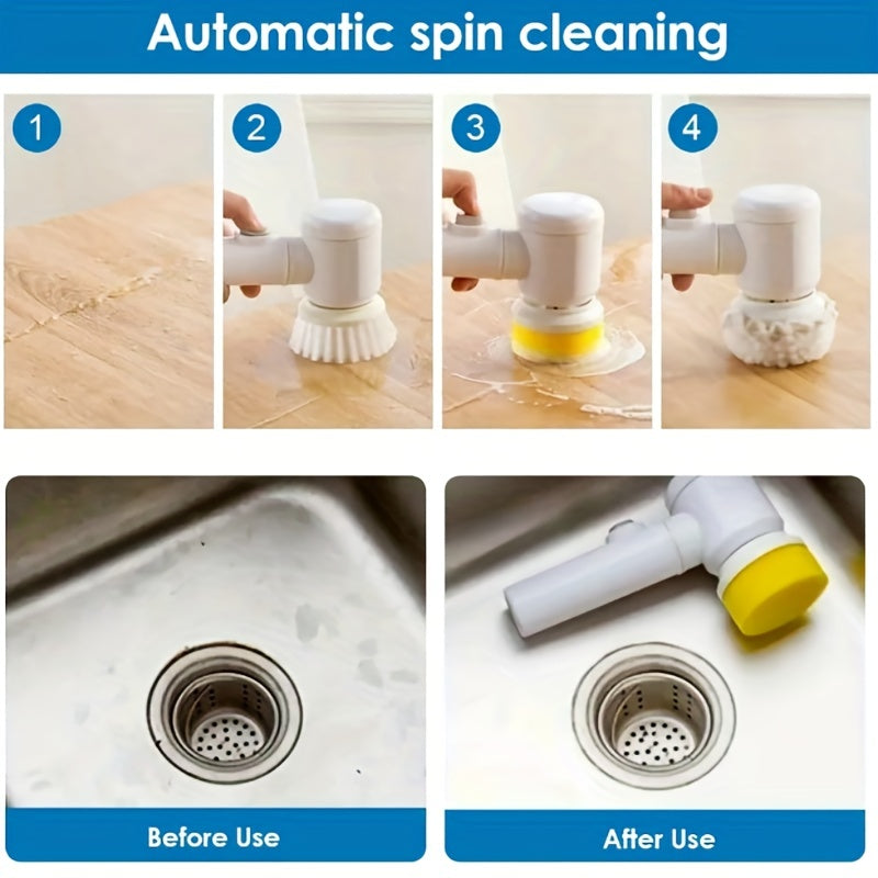 USB Rechargeable Handheld Electric Spin Cleaning Brush