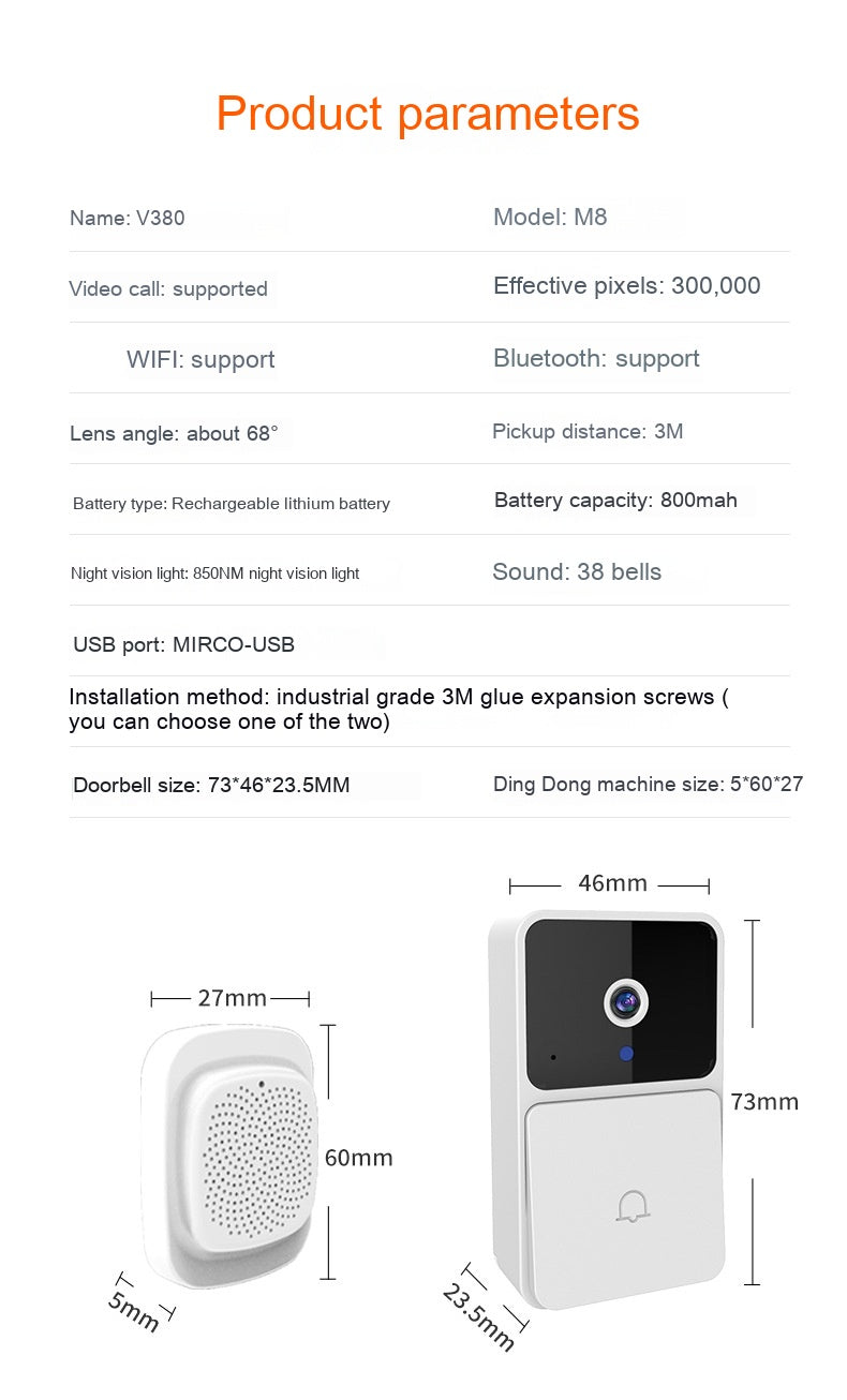 Wireless Home Smart Doorbell Camera
