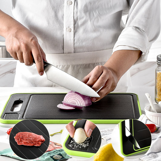 Defrosting Double-Side Cutting Board with Knife Sharpener